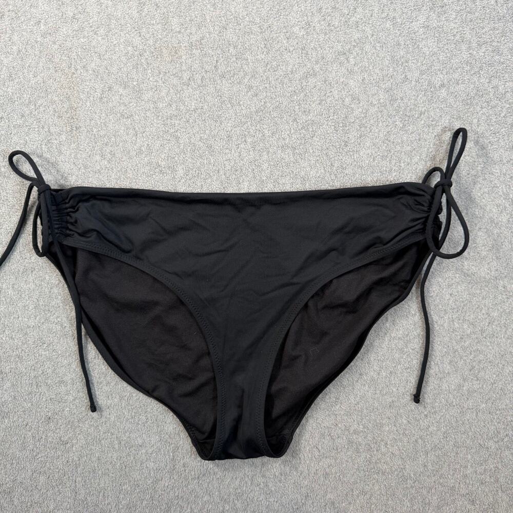 Athleta Women's Large Black Swim Bottom Adjustable Ruched Side Tie Bikini Brief